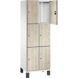 C+P Schließfachschrank Cambio, 6 Fächer, auf Füßen, 1980x600x525mm