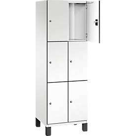 C+P Schließfachschrank Cambio, 6 Fächer, auf Füßen, 1980x600x525mm