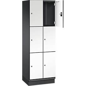 C+P Schließfachschrank Cambio, 6 Fächer, auf Sockel, 1980x600x525mm