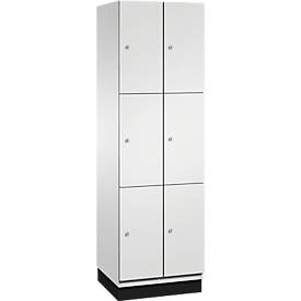 C+P Schließfachschrank Cambio, 6 Fächer, auf Sockel, 1980x600x525mm