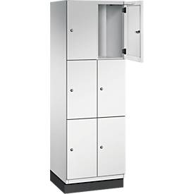 C+P Schließfachschrank Cambio, 6 Fächer, auf Sockel, 1980x600x525mm
