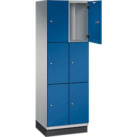 C+P Schließfachschrank Cambio, 6 Fächer, auf Sockel, 1980x600x525mm