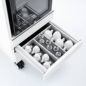 Caddy ASISTO C 3000, mit Kühlschrank, 3 Schubladen, inkl. Schubladeninneneinrichtung, weiß