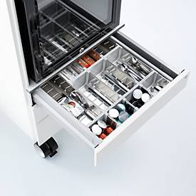 Caddy ASISTO C 3000, mit Kühlschrank, 3 Schubladen, inkl. Schubladeninneneinrichtung, weiß