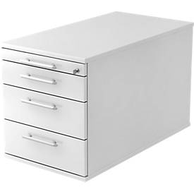 Caisson mobile, 3 tiroirs, 1 tiroir-plumier, l. 428 x P 800 x H 512 mm, gris clair