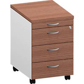 Caisson mobile ARLON-OFFICE, l. 420 x P 560 x H 585 mm, noix Canaletto