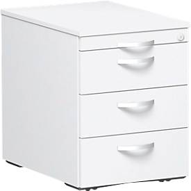 Caisson mobile Palenque, 3 tiroirs, l. 430 x P 600 x H 566 mm, blanc