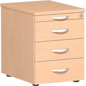 Caisson mobile PALENQUE, 3 tiroirs, l. 430 x P 600 x H 566 mm, hêtre