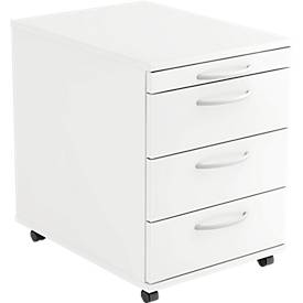 Caisson mobile TARA, 3 tiroirs, l. 428 x P 580 x H 590 mm, blanc