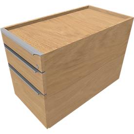 Cajón móvil QUANDOS BOX, 1 cajón para utensilios, 1 cajón, HR extraíble, ancho 430 x fondo 800 x alto 570 mm, roble masónico