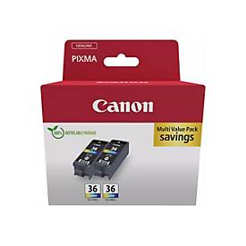 Canon CLI-36 Color Twin Pack - 2er-Pack - 12 ml - Farbe (Cyan, Magenta, Gelb) - original - Tintenbehälter
