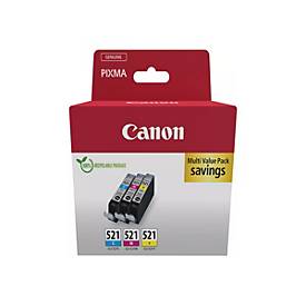 Canon CLI-521 C/M/Y Multi pack - 3er-Pack - 9 ml - Gelb, Cyan, Magenta - original - Tintenbehälter