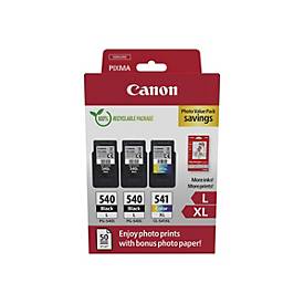 Canon PG-540L x2/CL-541XL Photo Paper Value Pack - 2er-Pack - Schwarz, Farbe (Cyan, Magenta, Gelb) - original - Hängebox