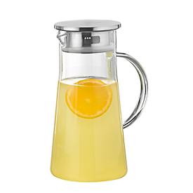 Carafe en verre PORTO, verre borosilicaté, résistant à la chaleur, 1 l, H 226 x ø 108 mm, joint silicone, avec poignée