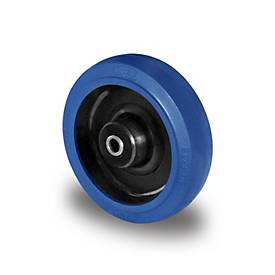 CASCOO Einbaurad R4F1, mit Rad-ø 160 mm x B 46 mm, Polyamid-Felge, Elastik-Lauffläche, blau, Rollenlager, bis 300 kg