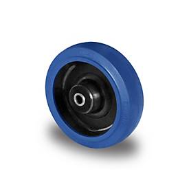 CASCOO Einbaurad R4F1, mit Rad-ø 80 mm x B 35 mm, Polyamid-Felge, Elastik-Lauffläche, blau, Rollenlager, bis 150 kg