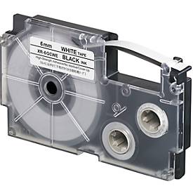 Beschriftungsband XR, Bandbreite wahlweise 6 – 24 mm, schwarz auf weiß, L 8 m