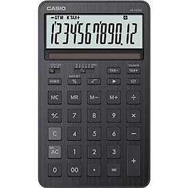 Casio Tischrechner JW-200DQ, LC-Display, 12 Stellen, kaufmännische Rundung, Mehrwertsteuer-Funktion, Batterie-/Solarbetrieb, B 109 x H 182 mm, schwarz