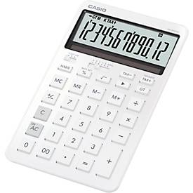 Casio Tischrechner JW-200DQ, LC-Display, 12 Stellen, kaufmännische Rundung, Mehrwertsteuer-Funktion, Batterie-/Solarbetrieb, B 109 x H 182 mm, weiß