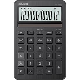 Casio Tischrechner MS-200DQ, 12 Stellen, LC-Display, Steuerberechnung, Gewinnermittlung, Batterie-/Solarbetrieb, B 101 x H 154,5 mm, schwarz