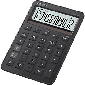 Casio Tischrechner MS-200DQ, 12 Stellen, LC-Display, Steuerberechnung, Gewinnermittlung, Batterie-/Solarbetrieb, B 101 x H 154,5 mm, schwarz