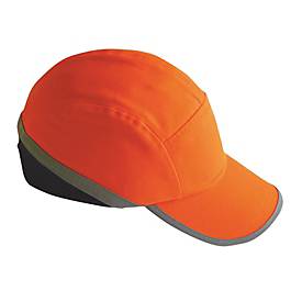 Casquette antichoc Portwest PW79, visière de 70 mm, trous d'aération, fermeture velcro ajustable, ABS et coton, orange