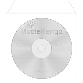 CD-/DVD-Papierhüllen, wiederverschließbar, Sichtfenster, weiß, 50 Stück