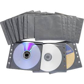 Image of CD/DVD-Vliestaschen, abheftbar, Universal-Lochung, schwarz