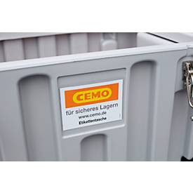 CEMO CEMbox 150 Transport- und Plattformbehälter, Polyethylen, 150 l, L 800 x B 600 x H 530 mm, stapelbar, grau/orange