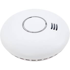 CEMO Funk-Hitze- und Rauchwarnmelder, 2er-Set, batteriebetrieben, vernetzbar, inkl. 2 Magnetplatten und Batterien