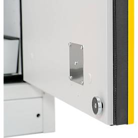 Cemo Sicherheitsschrank Typ 90 PROline 12/20, selbstschließende Türen, B 1200 x T 600 x H 1950 mm, 33 Liter, grau/verkehrsgelb