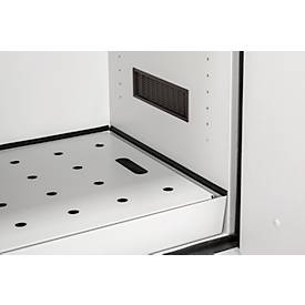 Cemo Sicherheitsschrank Typ 90 PROline 12/20, selbstschließende Türen, B 1200 x T 600 x H 1950 mm, 66 Liter, grau/orange