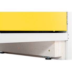 Cemo Sicherheitsschrank Typ 90 PROline 12/20, selbstschließende Türen, B 1200 x T 600 x H 1950 mm, 66 Liter, grau/verkehrsgelb
