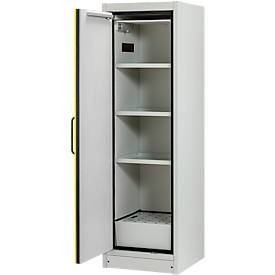 Cemo Sicherheitsschrank Typ 90 PROline 6/20, selbstschließende Türen, Anschlag links, B 635 x T 600 x H 1950 mm, 33 Liter, grau/verkehrsgelb