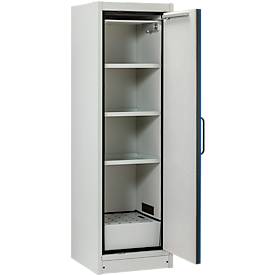 Cemo Sicherheitsschrank Typ 90 PROline 6/20, selbstschließende Türen, Anschlag rechts, B 635 x T 600 x H 1950 mm, 33 Liter, grau/enzianblau