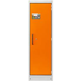 Cemo Sicherheitsschrank Typ 90 PROline 6/20, selbstschließende Türen, Anschlag rechts, B 635 x T 600 x H 1950 mm, 33 Liter, grau/orange