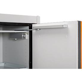 Cemo Sicherheitsschrank Typ 90 PROline 6/20, selbstschließende Türen, Anschlag rechts, B 635 x T 600 x H 1950 mm, 33 Liter, grau/orange