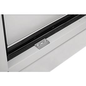 Cemo Sicherheitsschrank Typ 90 PROline 6/20, selbstschließende Türen, Anschlag rechts, B 635 x T 600 x H 1950 mm, 33 Liter, grau/orange