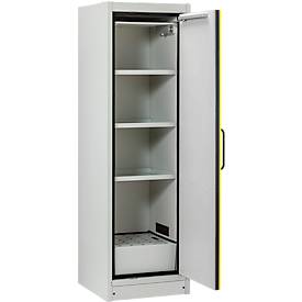 Cemo Sicherheitsschrank Typ 90 PROline 6/20, selbstschließende Türen, Anschlag rechts, B 635 x T 600 x H 1950 mm, 33 Liter, grau/verkehrsgelb