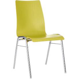 Chaise coque 720, empilable, coque d'assise rectangulaire, vert