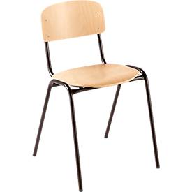 Chaise en tube d'acier empilables, brun