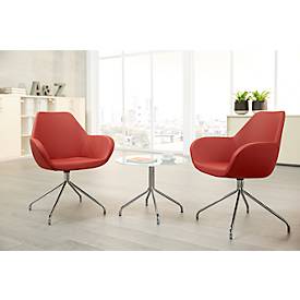 Chaise visiteur KONSIT, pied araignée, similicuir rouge