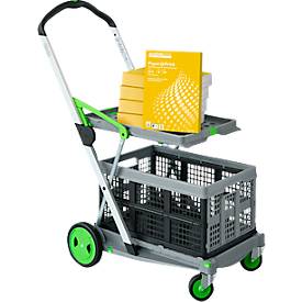 Chariot pliable CLAX® - avec bac de transport pliable + 2500 feuilles de papier copieur GRATUIT