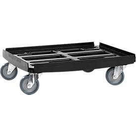 Châssis mobile Basic série WTR2, pour bacs de 600 x 400 mm, polypropylène, empilable, noir