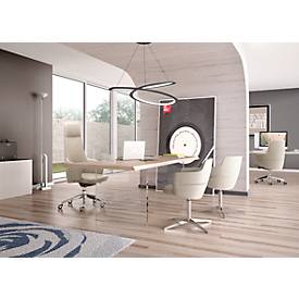 Chefsessel Hochlehner OPERA, Armlehnen, Synchronmechanik, Komfort-Flachsitz, Kunstleder ECOPELLE, weiß