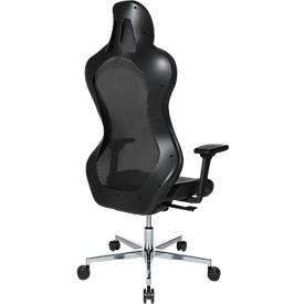 Chefsessel Open Chief Premium, mit Armlehnen, Synchronmechanik, Muldensitz, Kopfstütze, schwarz/alusilber