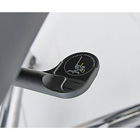 Chefsessel Taranto, mit Armlehnen, Wippmechanik, Muldensitz, mit Lordosenstütze, sitzhöhenverstellbar, PU-Leder, schwarz