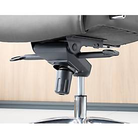 Chefsessel Taranto, mit Armlehnen, Wippmechanik, Muldensitz, mit Lordosenstütze, sitzhöhenverstellbar, PU-Leder, schwarz