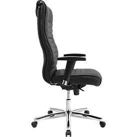 Chefsessel Topstar PRIME TIME 100, stufenlos sitzhöhenverstellbar, mit Armlehnen, Synchronmechanik, Leder, schwarz