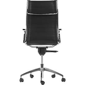 Chefsessel VANDA, Hochlehner, Leder, mit Armlehnen, schwarz